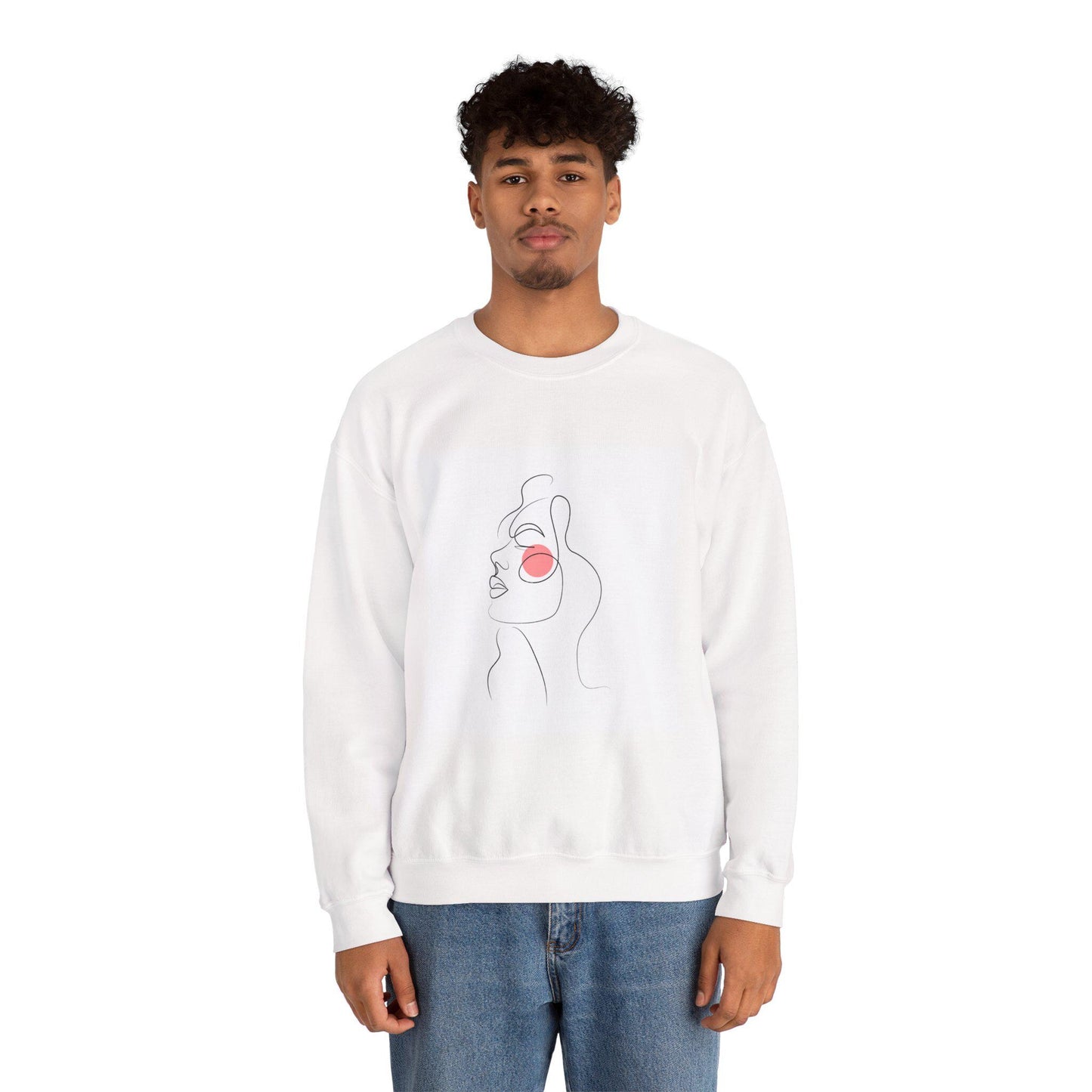 Chic Minimalist Crewneck Sweatshirt, Stylish Sweatshirt, Cozy Layering Piece, Art-Inspired Apparel, Gift for Her