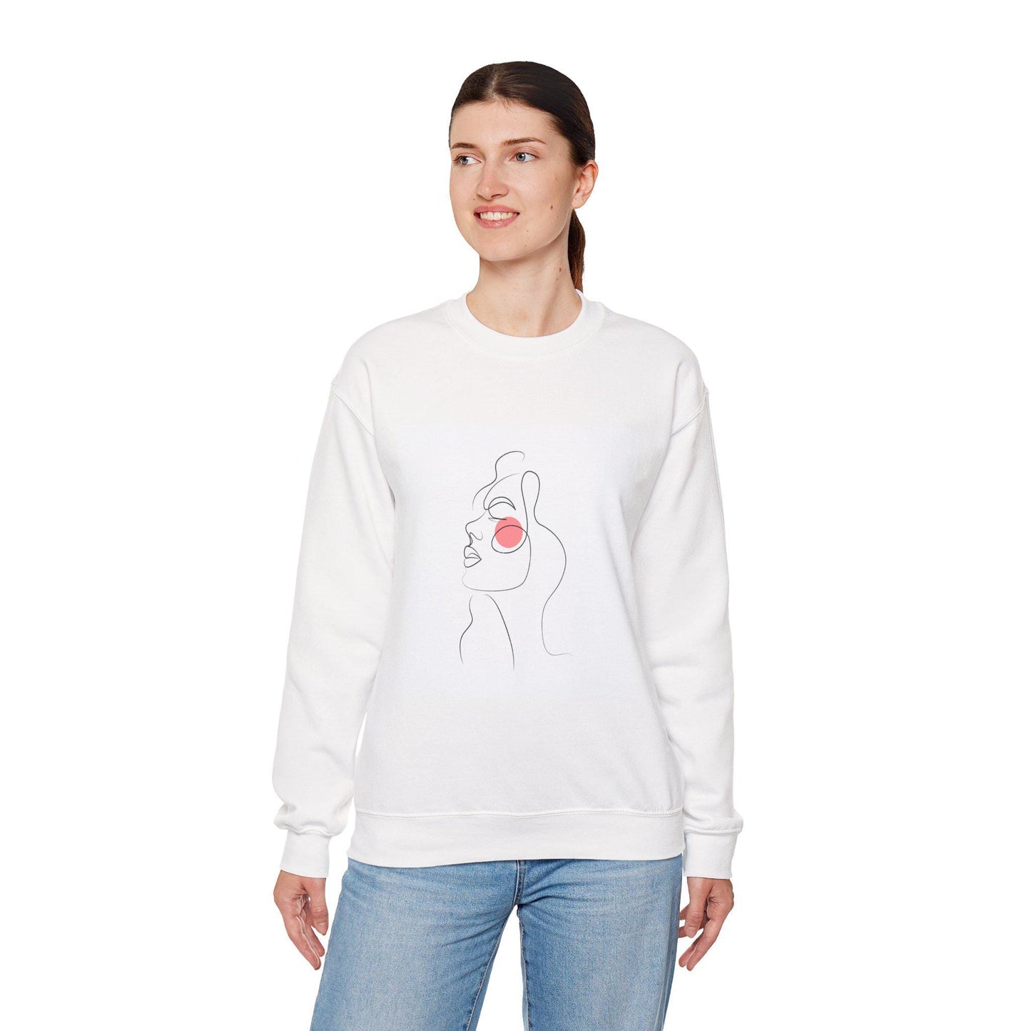 Chic Minimalist Crewneck Sweatshirt, Stylish Sweatshirt, Cozy Layering Piece, Art-Inspired Apparel, Gift for Her