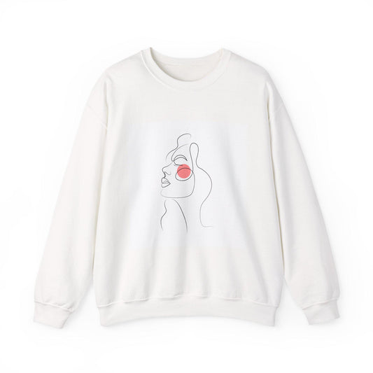 Chic Minimalist Crewneck Sweatshirt, Stylish Sweatshirt, Cozy Layering Piece, Art-Inspired Apparel, Gift for Her