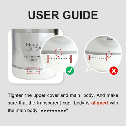 350ML Portable Electric Wireless Mini Fruit Blender Juicer - Perfect for On-the Go!