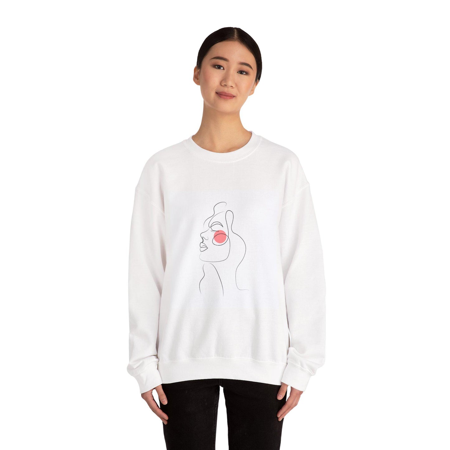 Chic Minimalist Crewneck Sweatshirt, Stylish Sweatshirt, Cozy Layering Piece, Art-Inspired Apparel, Gift for Her