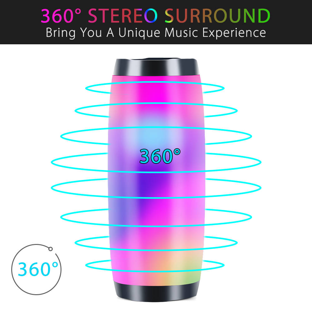 T&G 157 LED Colorful Light Flashing Wireless Wireless Speaker with Subwoofer, 3D Surround Sound, USB Charging, Built-in Microphone, Portable Outdoor Speaker, 5.0 Channel Configuration, Lithium Battery, Non-Waterproof, ≤36V