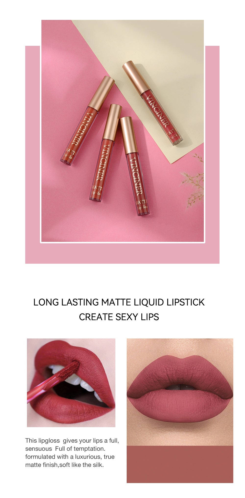 12 colors Matte Velvet Lip Glaze - Long Lasting, Waterproof, Non-Sticky, Smudge Proof Liquid Lipstick Valentine's Day Gifts