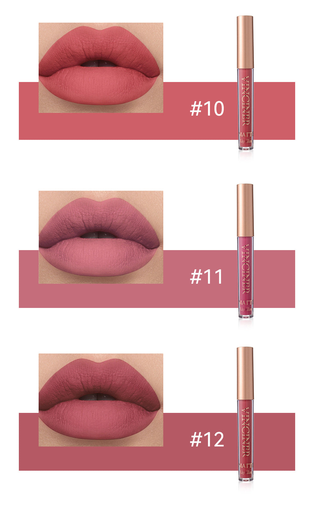 12 colors Matte Velvet Lip Glaze - Long Lasting, Waterproof, Non-Sticky, Smudge Proof Liquid Lipstick Valentine's Day Gifts