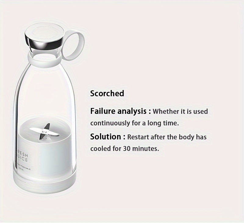 350ML Portable Electric Wireless Mini Fruit Blender Juicer - Perfect for On-the Go!