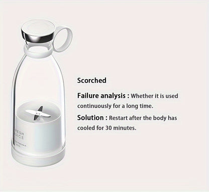 350ML Portable Electric Wireless Mini Fruit Blender Juicer - Perfect for On-the Go!