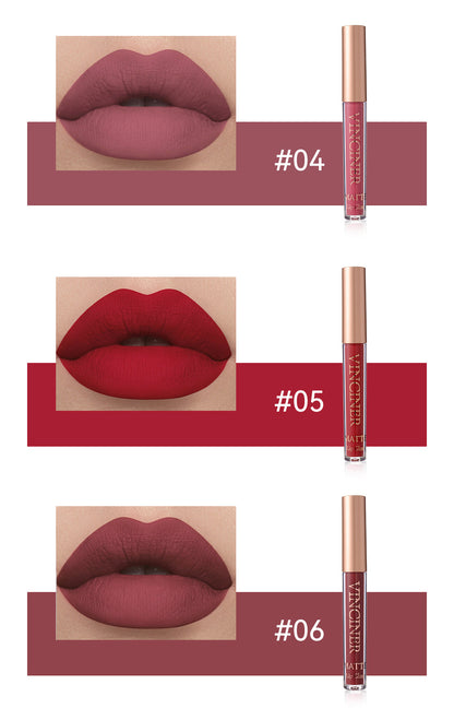12 colors Matte Velvet Lip Glaze - Long Lasting, Waterproof, Non-Sticky, Smudge Proof Liquid Lipstick Valentine's Day Gifts