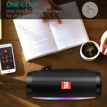 T&G 157 LED Colorful Light Flashing Wireless Wireless Speaker with Subwoofer, 3D Surround Sound, USB Charging, Built-in Microphone, Portable Outdoor Speaker, 5.0 Channel Configuration, Lithium Battery, Non-Waterproof, ≤36V
